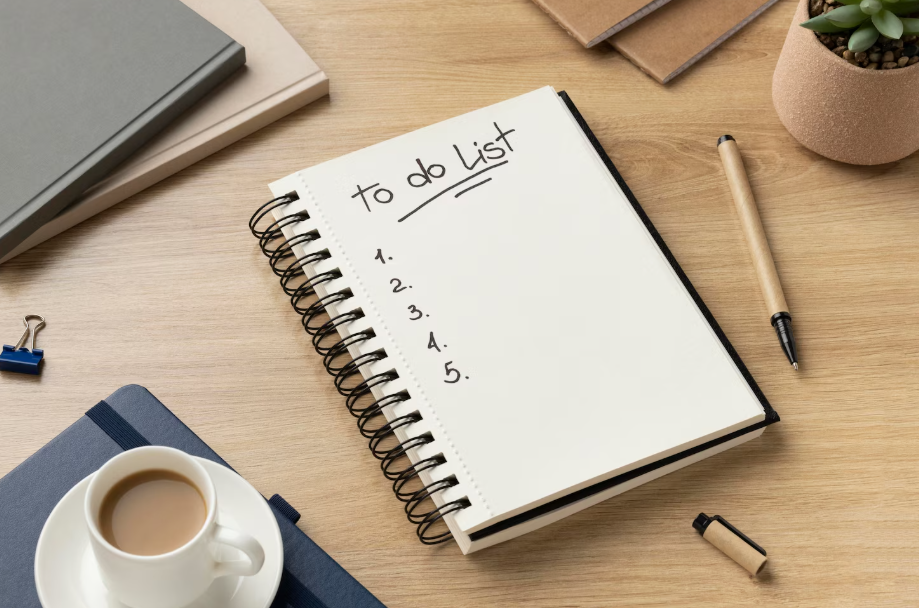 Open to-do list notebook, illustrating the science of tiny habits and micro goals